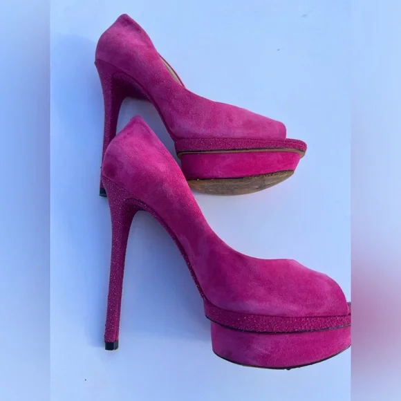 Brian Atwood Fuchsia platform heels - Picture 5 of 7
